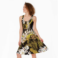 Kula Aloha Hawaii Lei Midi Dress Tropical Flowers Elegant Vibe - Polynesian Pride