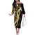 Kula Aloha Hawaii Lei Off The Shoulder Long Sleeve Dress Tropical Flowers Elegant Vibe - Polynesian Pride