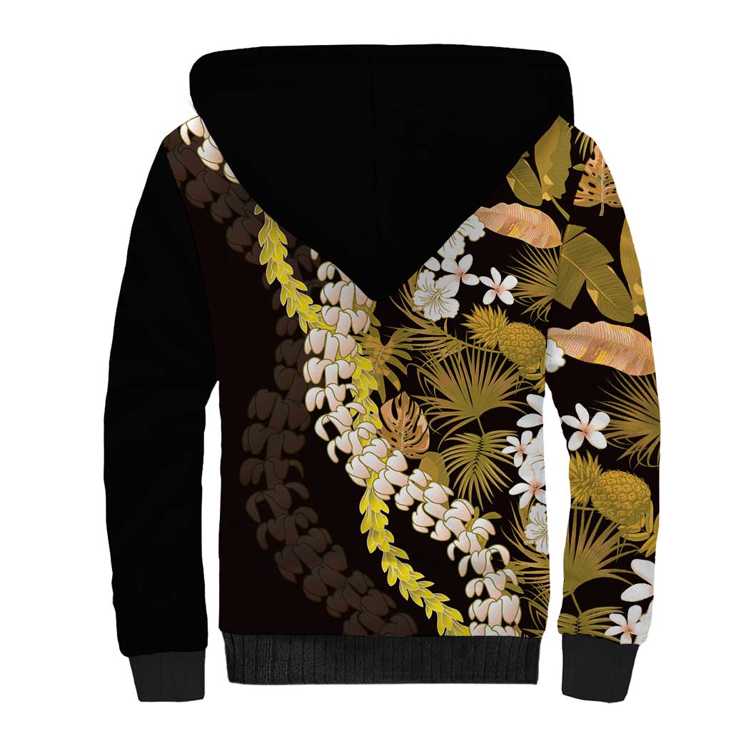 Kula Aloha Hawaii Lei Sherpa Hoodie Tropical Flowers Elegant Vibe - Polynesian Pride