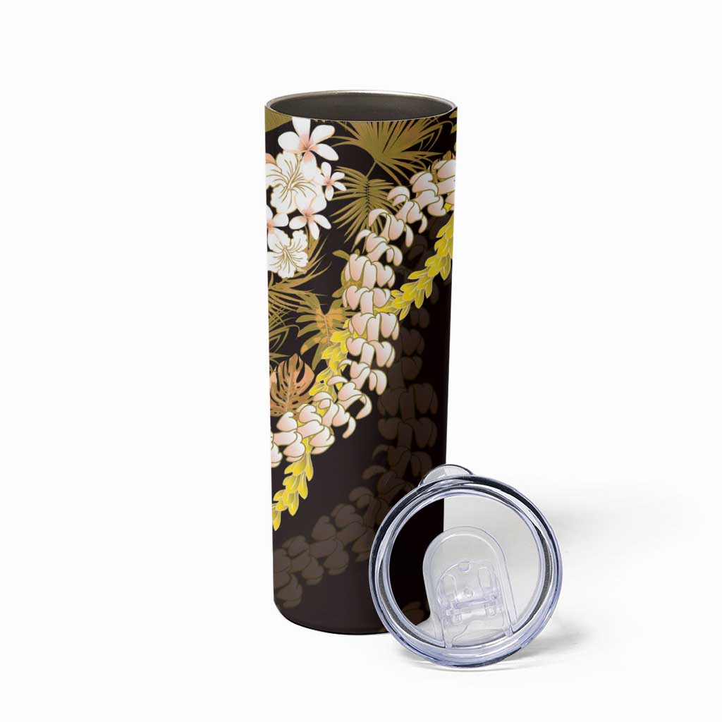 Kula Aloha Hawaii Lei Skinny Tumbler Tropical Flowers Elegant Vibe - Polynesian Pride