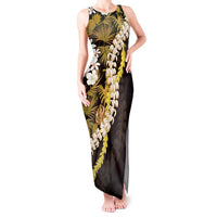 Kula Aloha Hawaii Lei Tank Maxi Dress Tropical Flowers Elegant Vibe LT14 Women Gold - Polynesian Pride