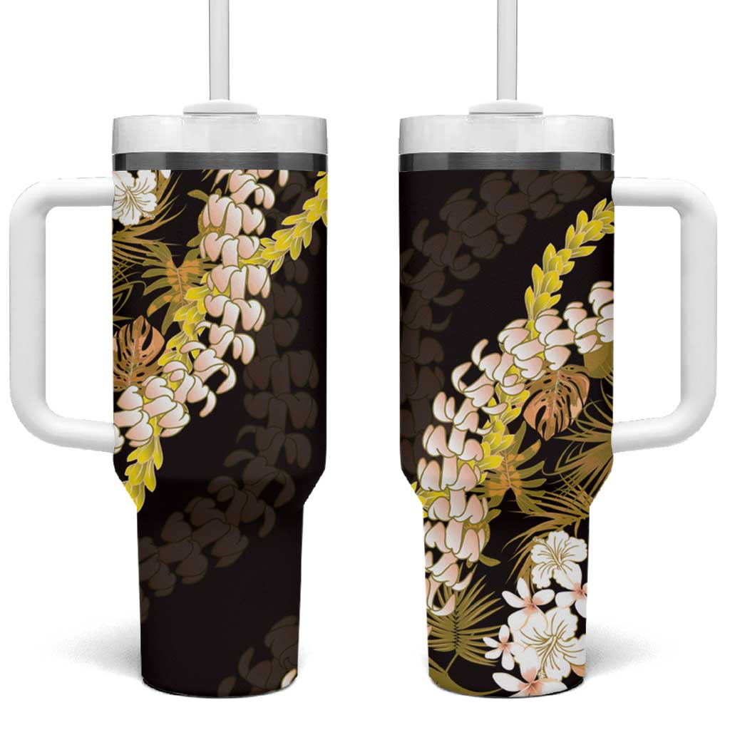 Kula Aloha Hawaii Lei Tumbler With Handle Tropical Flowers Elegant Vibe - Polynesian Pride