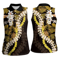 Kula Aloha Hawaii Lei Women Sleeveless Polo Shirt Tropical Flowers Elegant Vibe - Polynesian Pride