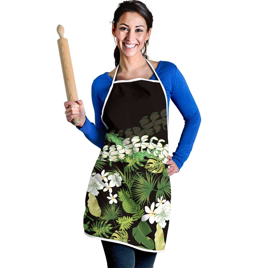 Omaomao Aloha Hawaii Lei Apron Tropical Flowers Elegant Vibe - Polynesian Pride
