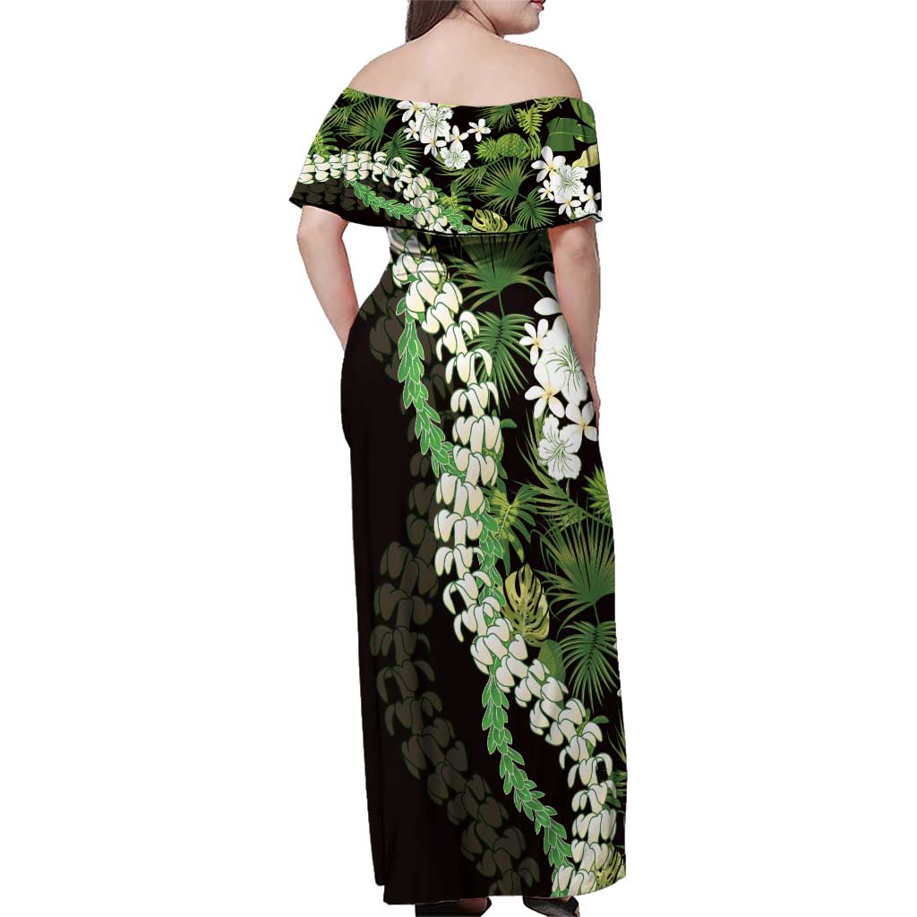 Omaomao Aloha Hawaii Lei Family Matching Off Shoulder Maxi Dress and Hawaiian Shirt Tropical Flowers Elegant Vibe LT14 - Polynesian Pride