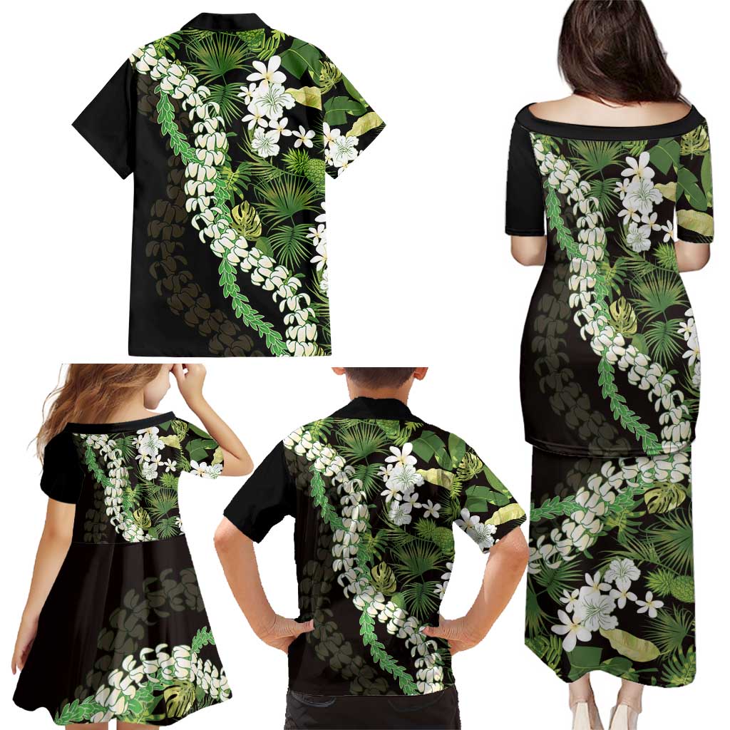 Omaomao Aloha Hawaii Lei Family Matching Puletasi and Hawaiian Shirt Tropical Flowers Elegant Vibe LT14 - Polynesian Pride