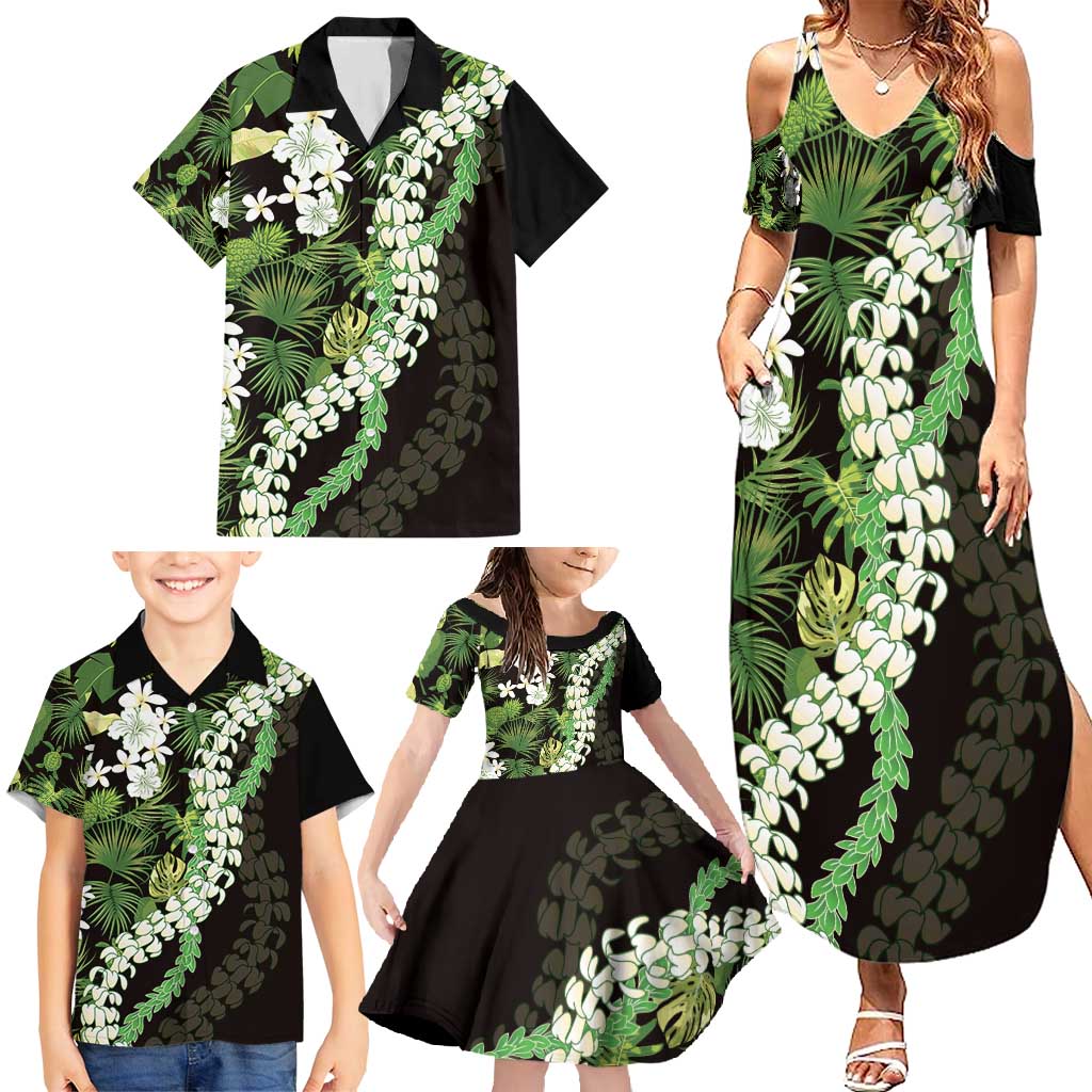 Omaomao Aloha Hawaii Lei Family Matching Summer Maxi Dress and Hawaiian Shirt Tropical Flowers Elegant Vibe LT14 - Polynesian Pride