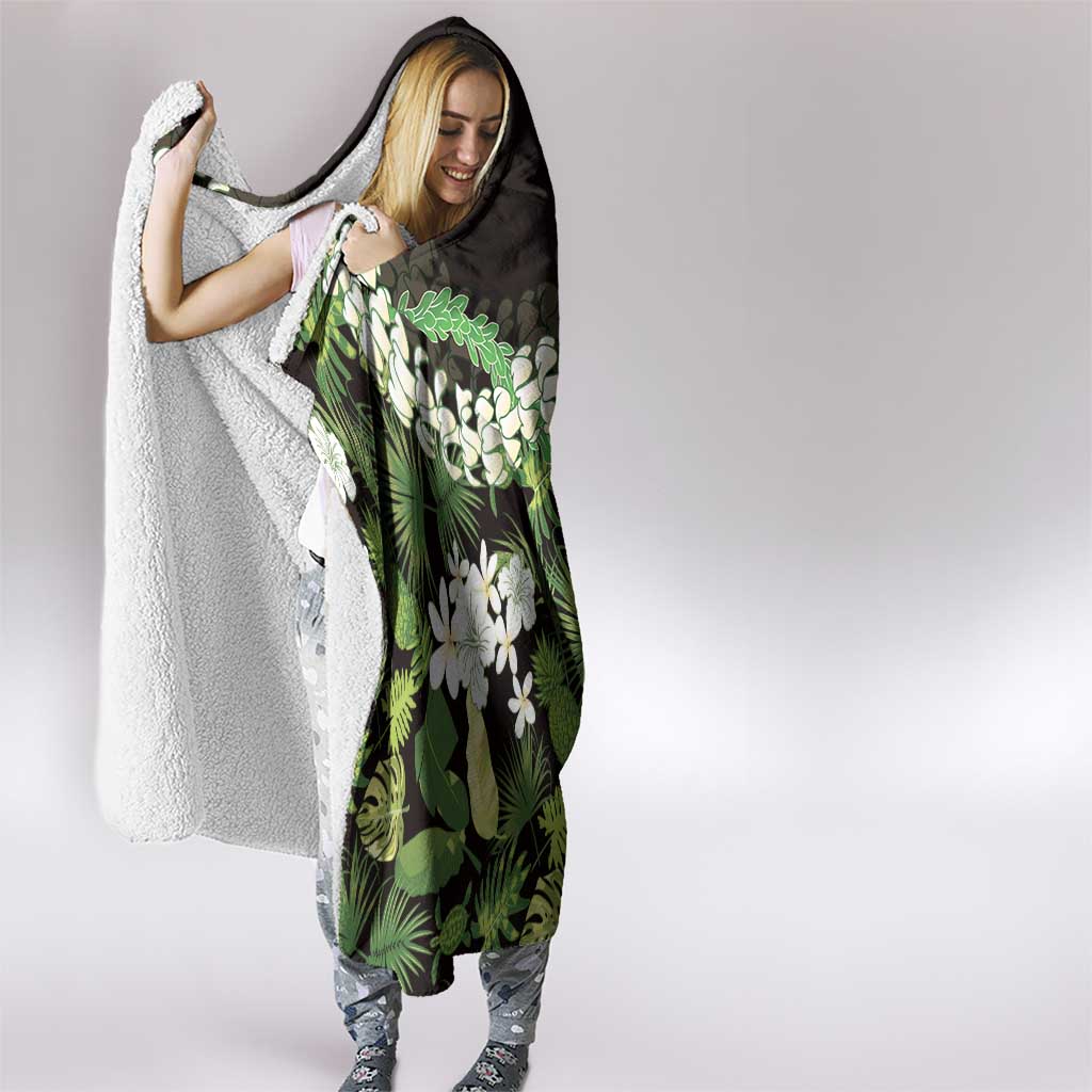 Omaomao Aloha Hawaii Lei Hooded Blanket Tropical Flowers Elegant Vibe - Polynesian Pride