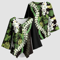 Omaomao Aloha Hawaii Lei Kimono Sleeve Blouse Tropical Flowers Elegant Vibe - Polynesian Pride