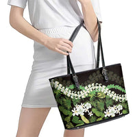 Omaomao Aloha Hawaii Lei Leather Tote Bag Tropical Flowers Elegant Vibe LT14 - Polynesian Pride