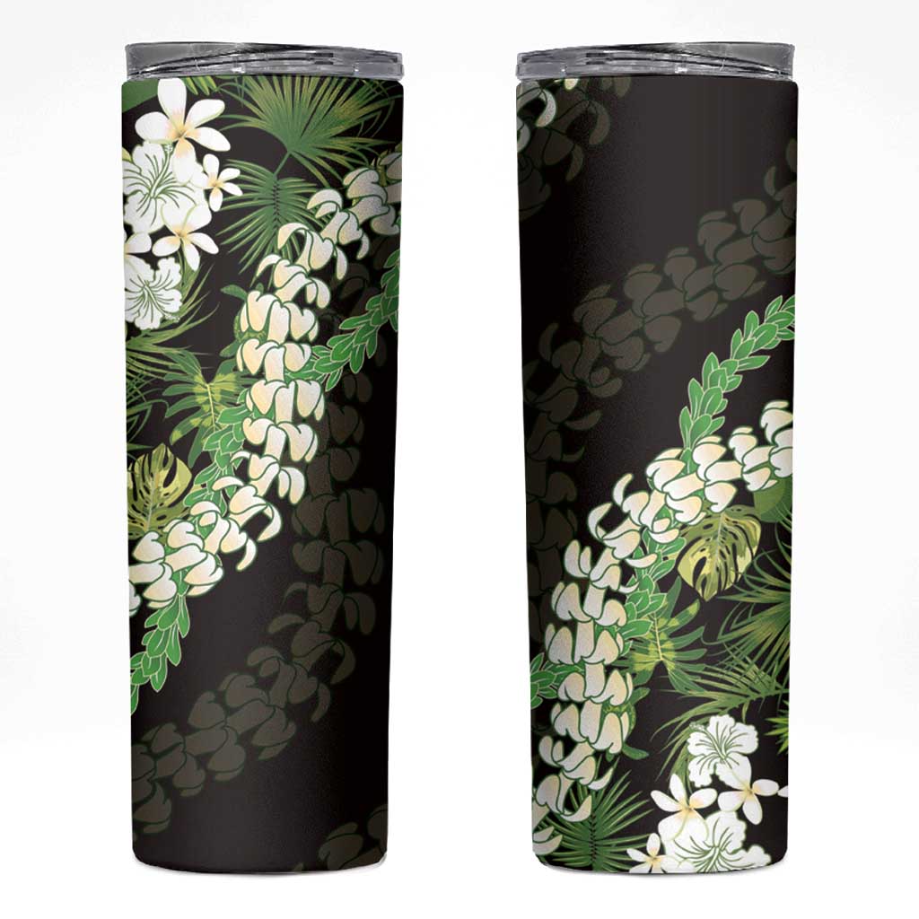 Omaomao Aloha Hawaii Lei Skinny Tumbler Tropical Flowers Elegant Vibe - Polynesian Pride