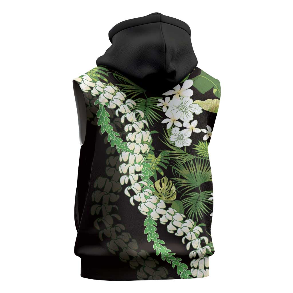 Omaomao Aloha Hawaii Lei Sleeveless Zip Hoodie Tropical Flowers Elegant Vibe - Polynesian Pride