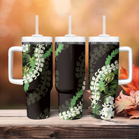 Omaomao Aloha Hawaii Lei Tumbler With Handle Tropical Flowers Elegant Vibe - Polynesian Pride