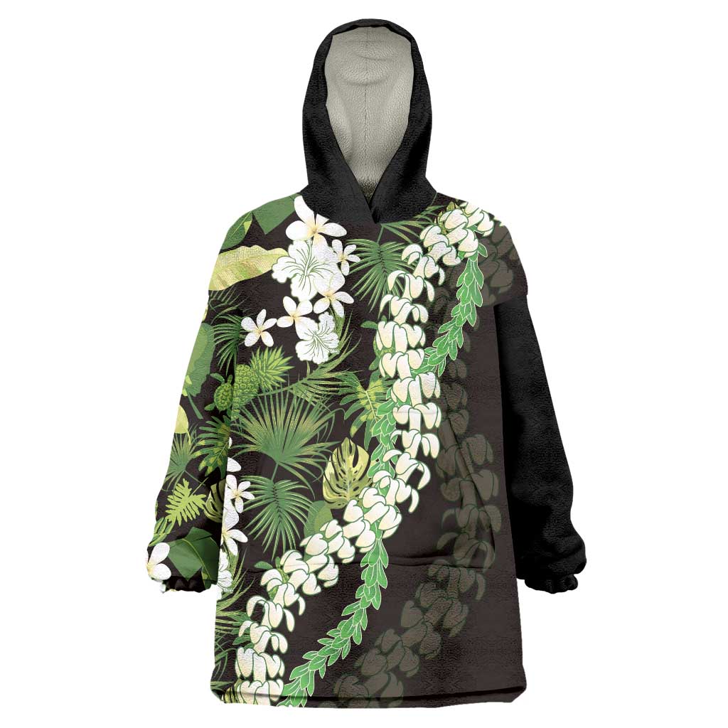 Omaomao Aloha Hawaii Lei Wearable Blanket Hoodie Tropical Flowers Elegant Vibe - Polynesian Pride