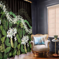 Omaomao Aloha Hawaii Lei Window Curtain Tropical Flowers Elegant Vibe - Polynesian Pride