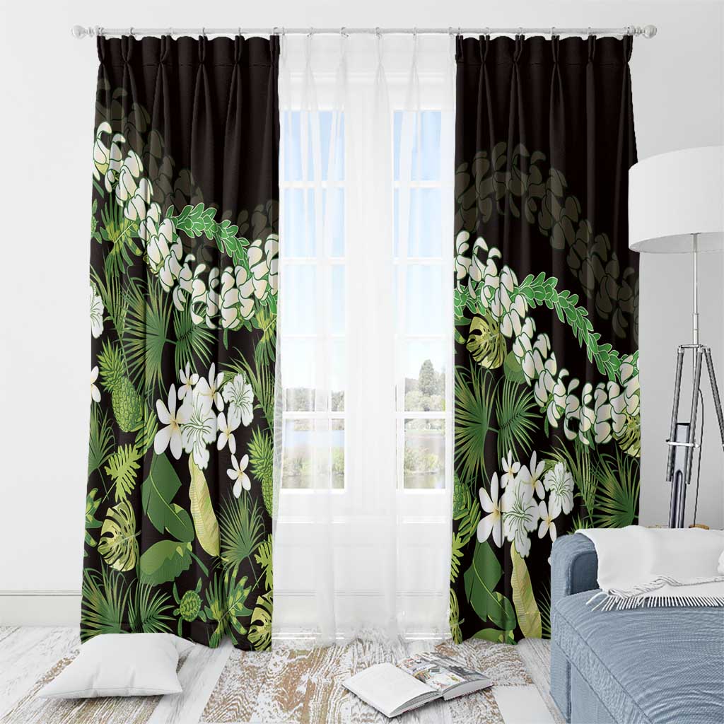Omaomao Aloha Hawaii Lei Window Curtain Tropical Flowers Elegant Vibe - Polynesian Pride
