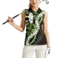 Omaomao Aloha Hawaii Lei Women Sleeveless Polo Shirt Tropical Flowers Elegant Vibe - Polynesian Pride