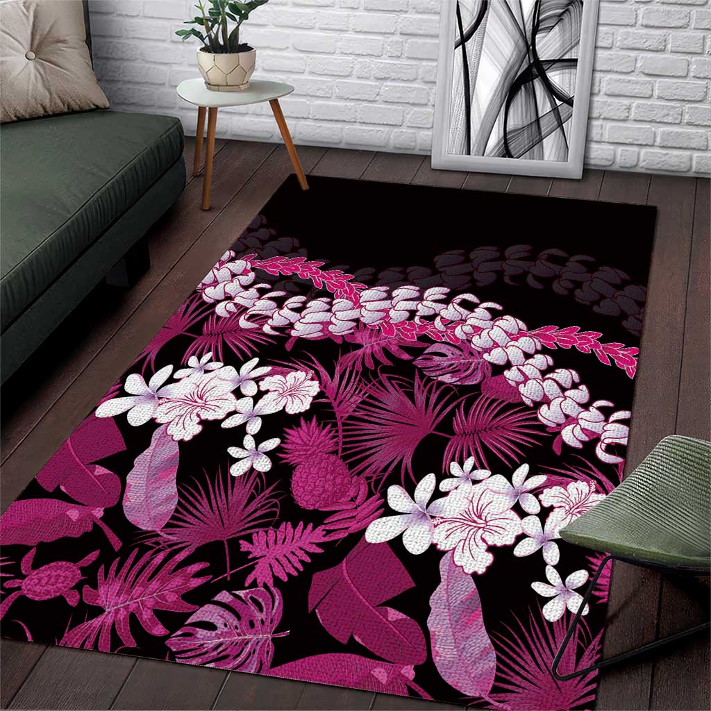 Akala Aloha Hawaii Lei Area Rug Tropical Flowers Elegant Vibe - Polynesian Pride