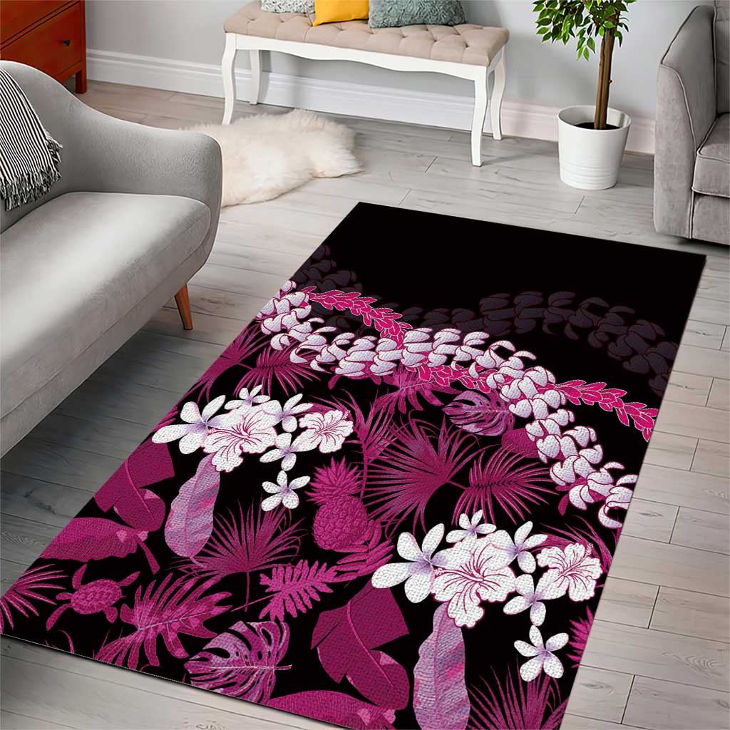 Akala Aloha Hawaii Lei Area Rug Tropical Flowers Elegant Vibe - Polynesian Pride
