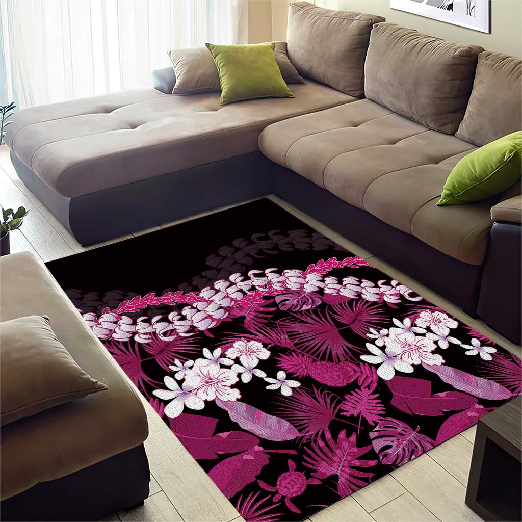 Akala Aloha Hawaii Lei Area Rug Tropical Flowers Elegant Vibe - Polynesian Pride