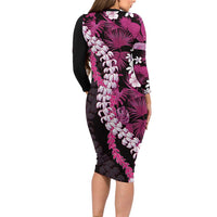 Akala Aloha Hawaii Lei Family Matching Long Sleeve Bodycon Dress and Hawaiian Shirt Tropical Flowers Elegant Vibe LT14 - Polynesian Pride