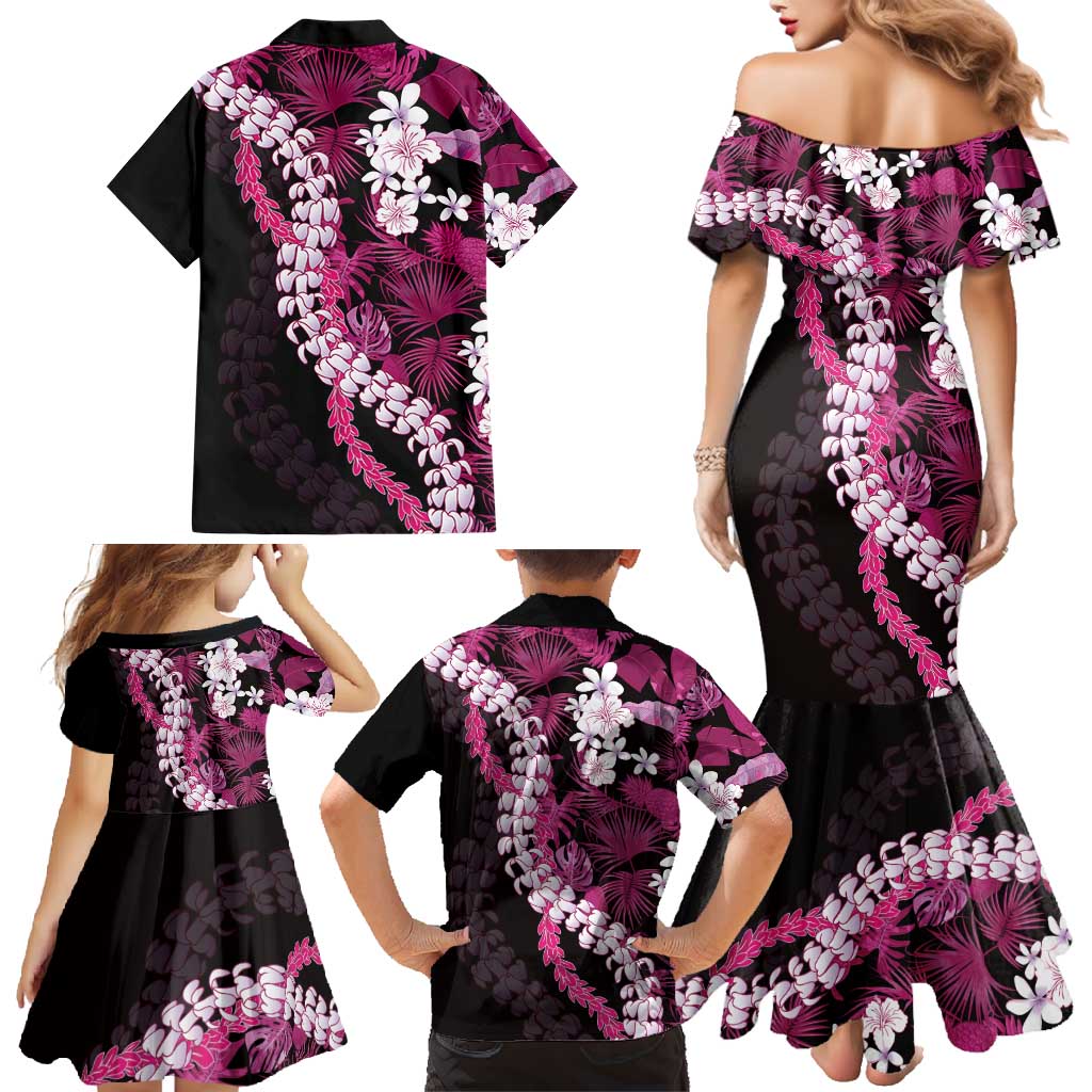 Akala Aloha Hawaii Lei Family Matching Mermaid Dress and Hawaiian Shirt Tropical Flowers Elegant Vibe LT14 - Polynesian Pride