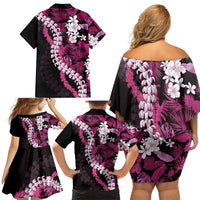 Akala Aloha Hawaii Lei Family Matching Off Shoulder Short Dress and Hawaiian Shirt Tropical Flowers Elegant Vibe LT14 - Polynesian Pride
