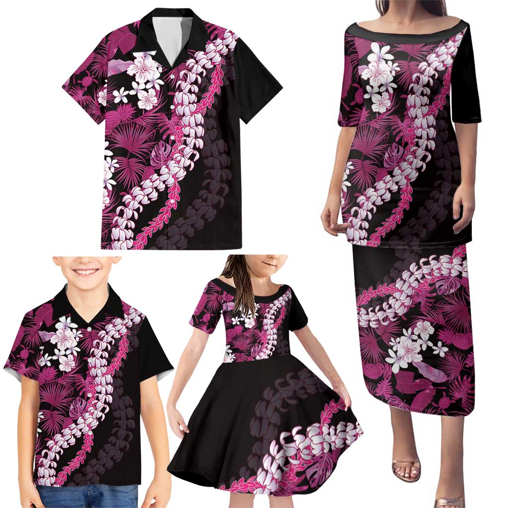 Akala Aloha Hawaii Lei Family Matching Puletasi and Hawaiian Shirt Tropical Flowers Elegant Vibe - Polynesian Pride