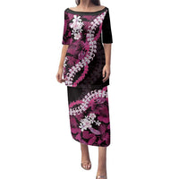Akala Aloha Hawaii Lei Family Matching Puletasi and Hawaiian Shirt Tropical Flowers Elegant Vibe LT14 Mom's Dress Pink - Polynesian Pride