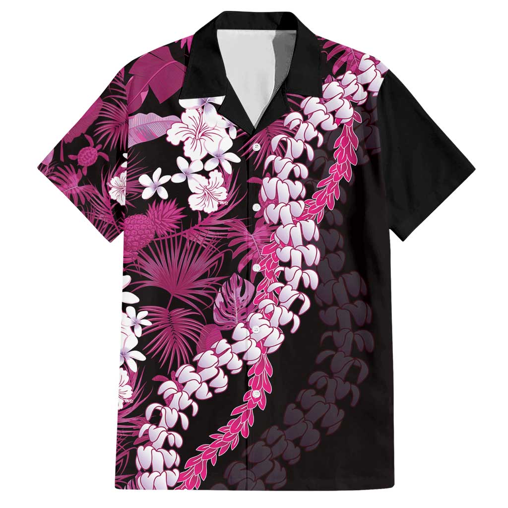 Akala Aloha Hawaii Lei Family Matching Short Sleeve Bodycon Dress and Hawaiian Shirt Tropical Flowers Elegant Vibe LT14 Dad's Shirt - Short Sleeve Pink - Polynesian Pride