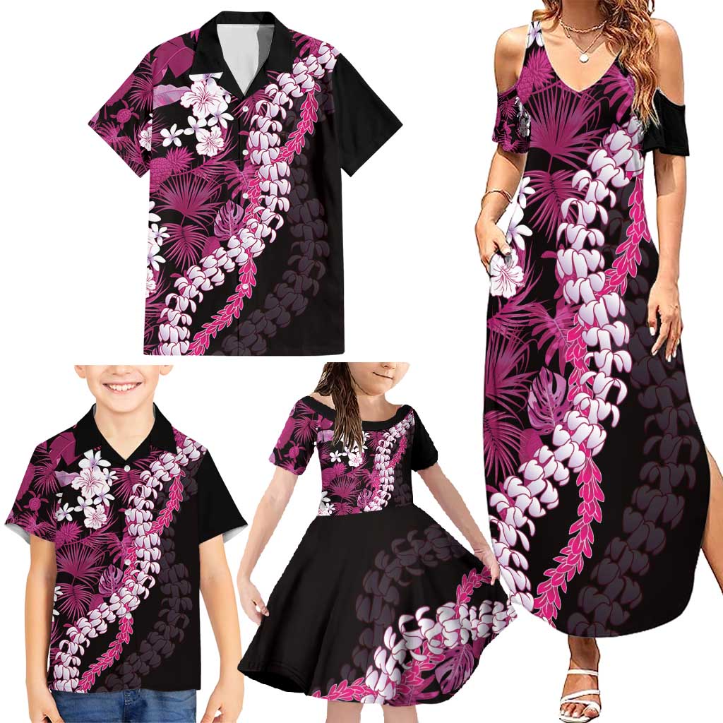 Akala Aloha Hawaii Lei Family Matching Summer Maxi Dress and Hawaiian Shirt Tropical Flowers Elegant Vibe LT14 - Polynesian Pride