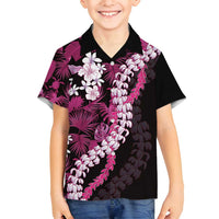 Akala Aloha Hawaii Lei Family Matching Summer Maxi Dress and Hawaiian Shirt Tropical Flowers Elegant Vibe LT14 Son's Shirt Pink - Polynesian Pride