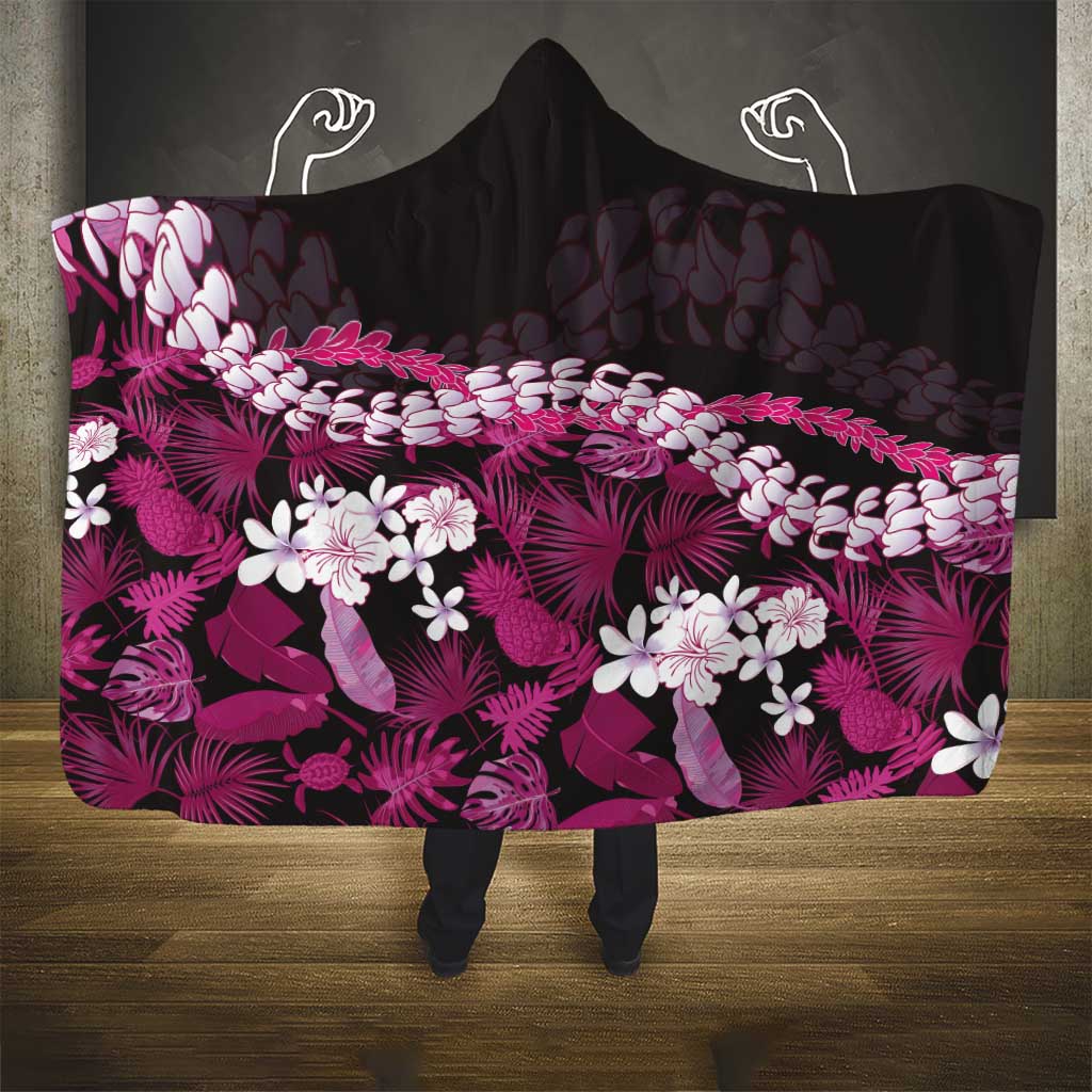Akala Aloha Hawaii Lei Hooded Blanket Tropical Flowers Elegant Vibe - Polynesian Pride