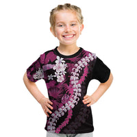 Akala Aloha Hawaii Lei Kid T Shirt Tropical Flowers Elegant Vibe LT14 Pink - Polynesian Pride