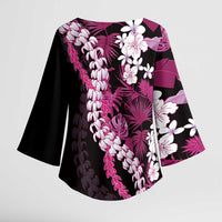 Akala Aloha Hawaii Lei Kimono Sleeve Blouse Tropical Flowers Elegant Vibe - Polynesian Pride