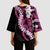 Akala Aloha Hawaii Lei Kimono Sleeve Blouse Tropical Flowers Elegant Vibe - Polynesian Pride