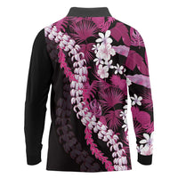 Akala Aloha Hawaii Lei Long Sleeve Polo Shirt Tropical Flowers Elegant Vibe - Polynesian Pride