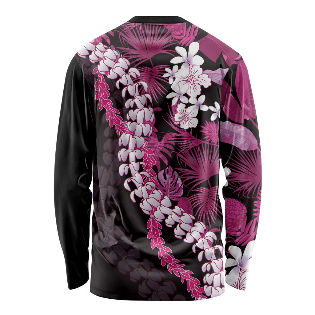 Akala Aloha Hawaii Lei Long Sleeve Shirt Tropical Flowers Elegant Vibe LT14 - Polynesian Pride