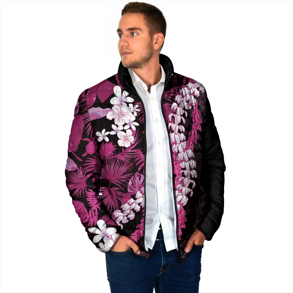 Akala Aloha Hawaii Lei Padded Jacket Tropical Flowers Elegant Vibe - Polynesian Pride