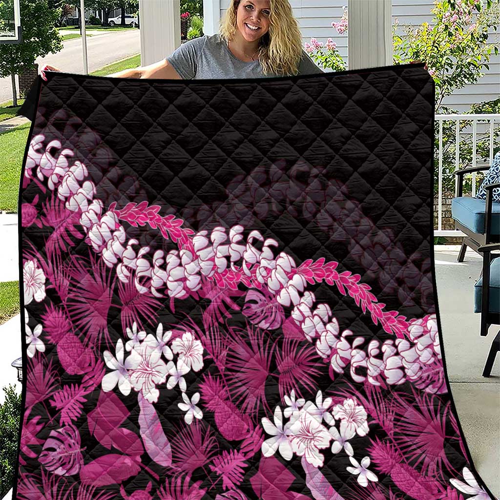 Akala Aloha Hawaii Lei Quilt Tropical Flowers Elegant Vibe - Polynesian Pride