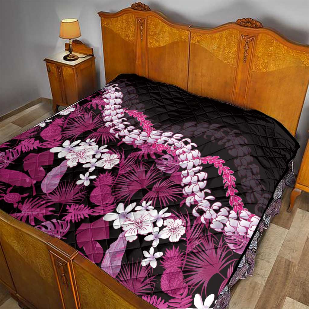 Akala Aloha Hawaii Lei Quilt Tropical Flowers Elegant Vibe - Polynesian Pride