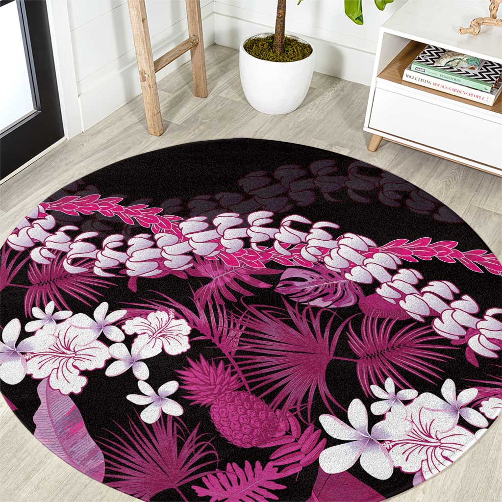 Akala Aloha Hawaii Lei Round Carpet Tropical Flowers Elegant Vibe - Polynesian Pride