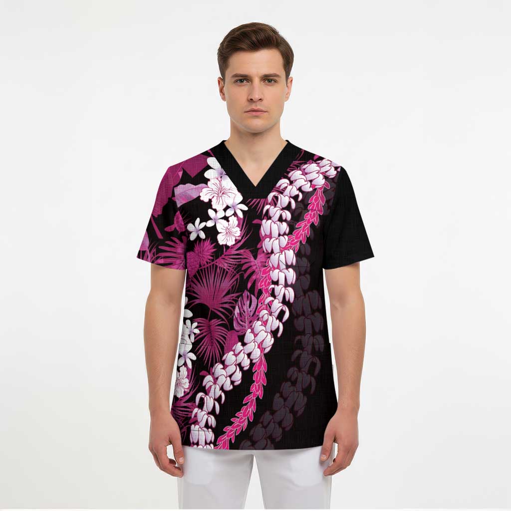 Akala Aloha Hawaii Lei Scrub Top Tropical Flowers Elegant Vibe - Polynesian Pride