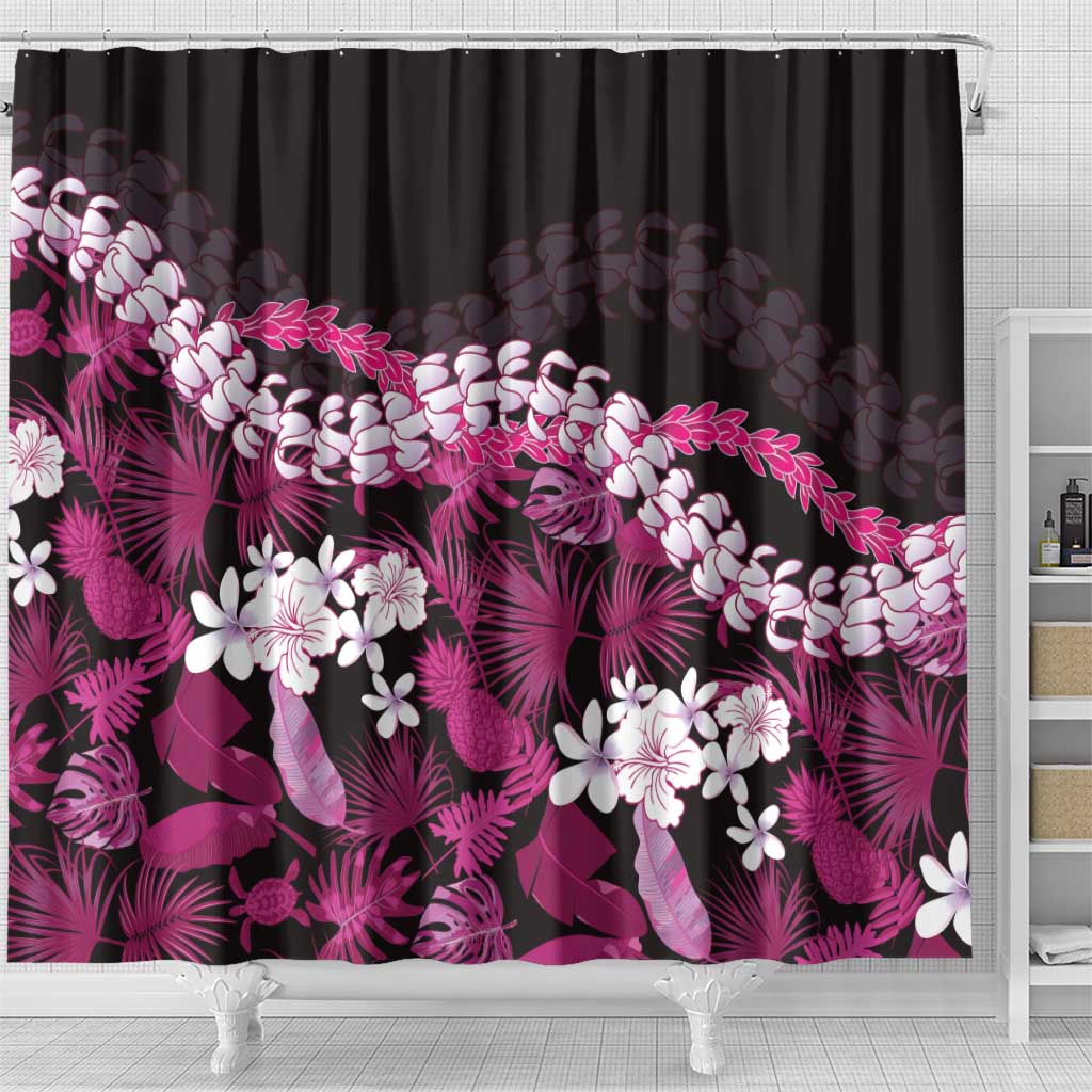 Akala Aloha Hawaii Lei Shower Curtain Tropical Flowers Elegant Vibe - Polynesian Pride