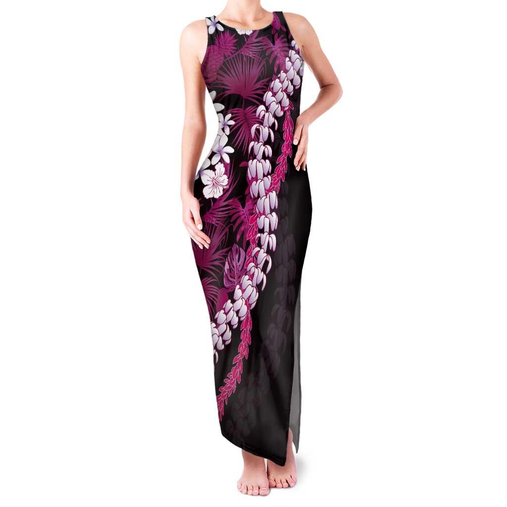 Akala Aloha Hawaii Lei Tank Maxi Dress Tropical Flowers Elegant Vibe - Polynesian Pride