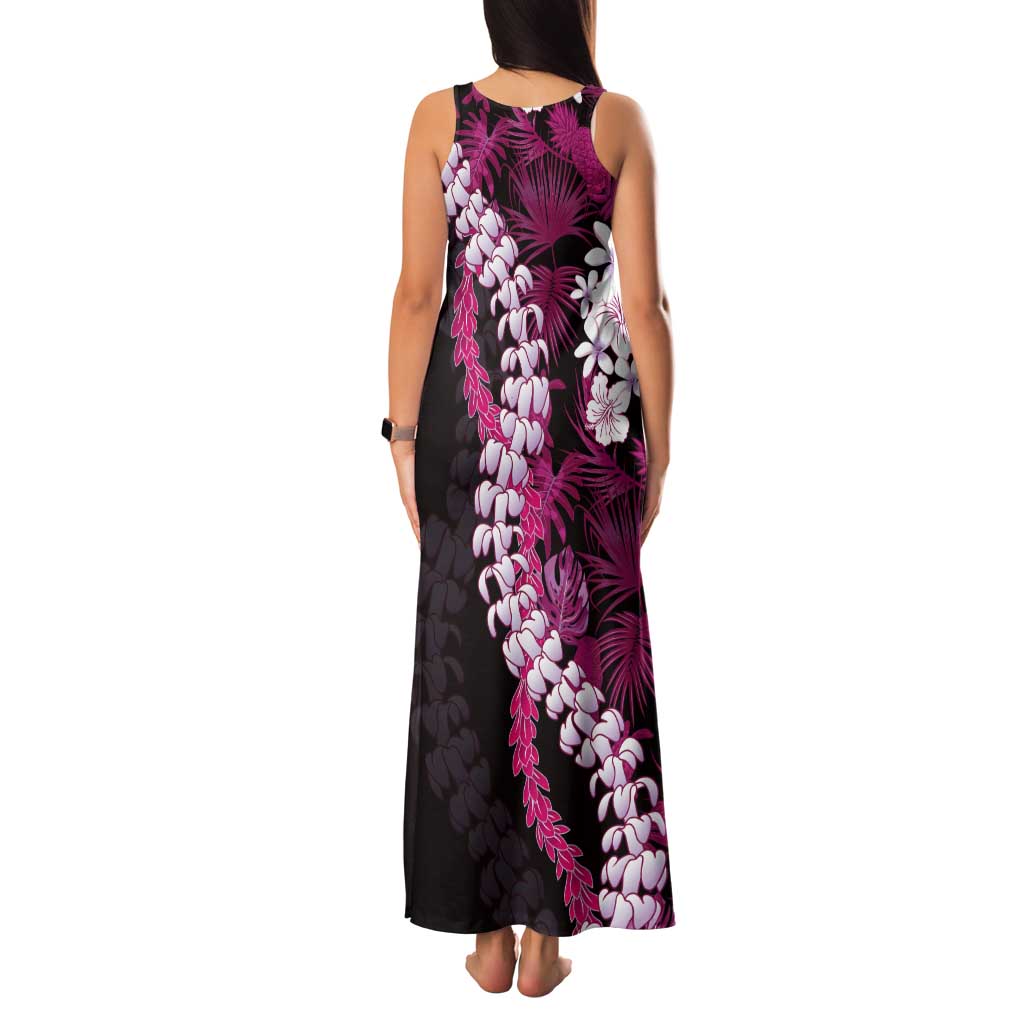 Akala Aloha Hawaii Lei Tank Maxi Dress Tropical Flowers Elegant Vibe - Polynesian Pride