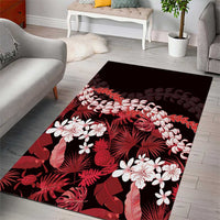 Ulaula Aloha Hawaii Lei Area Rug Tropical Flowers Elegant Vibe - Polynesian Pride