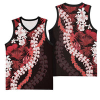 Ulaula Aloha Hawaii Lei Basketball Jersey Tropical Flowers Elegant Vibe - Polynesian Pride