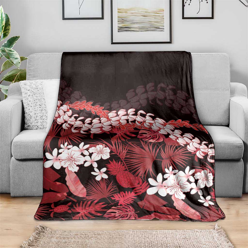 Ulaula Aloha Hawaii Lei Blanket Tropical Flowers Elegant Vibe - Polynesian Pride