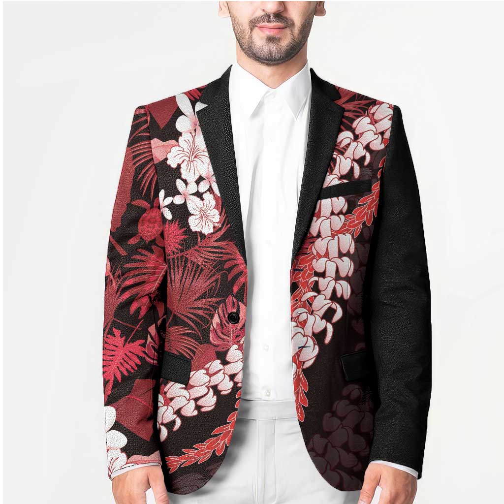 Ulaula Aloha Hawaii Lei Blazer Tropical Flowers Elegant Vibe - Polynesian Pride
